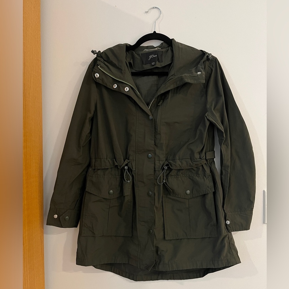 J. Crew Women's Dark Green Rain Jacket